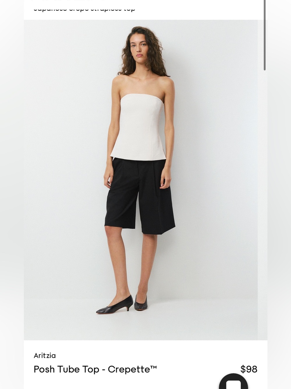 Aritzia Posh Tube Top -White